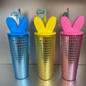 NWT Easter Pink, Yellow, & Blue Peeps Double Wall Straw Tumbler